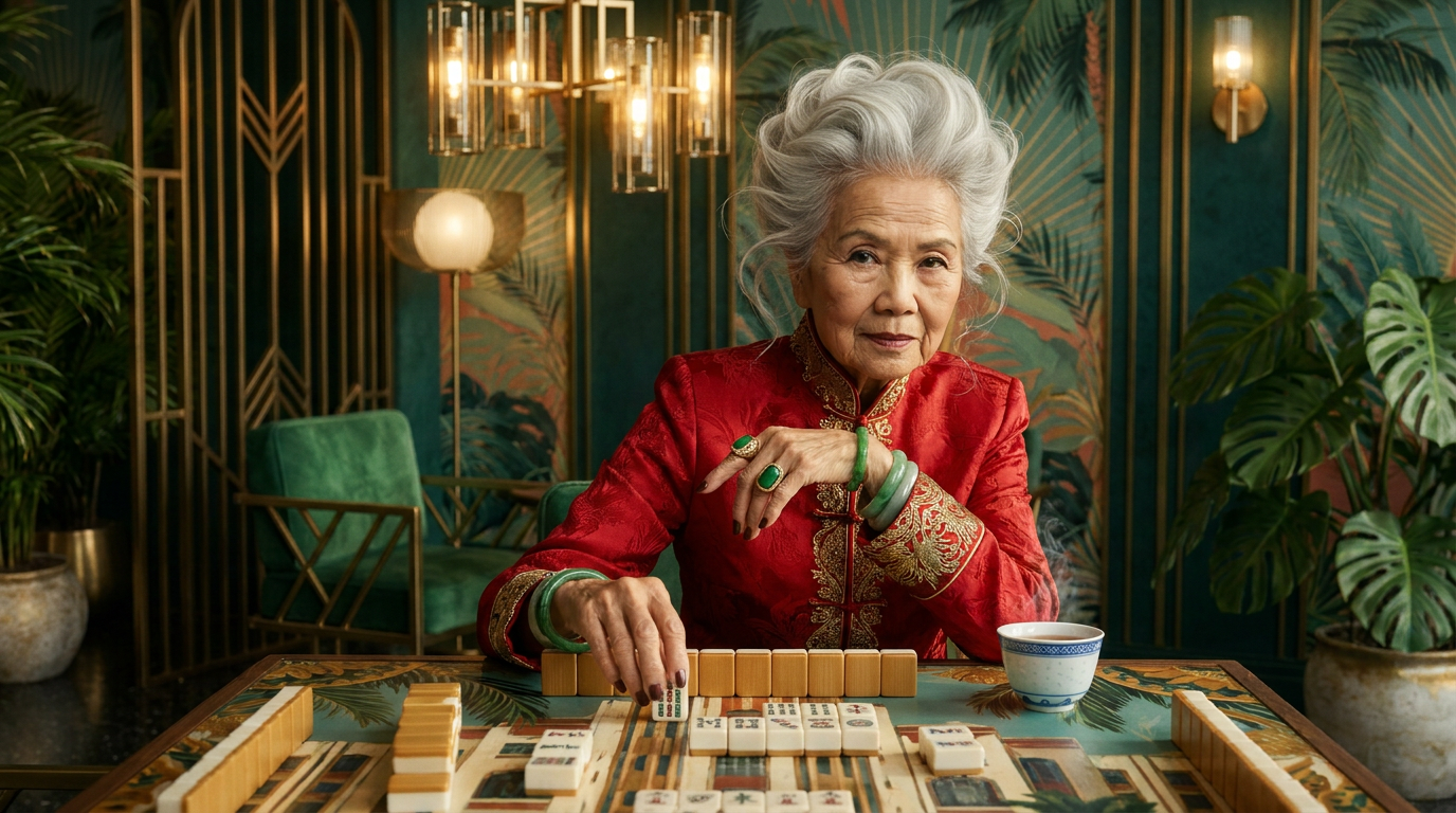 Madame Wu at the mahjong table